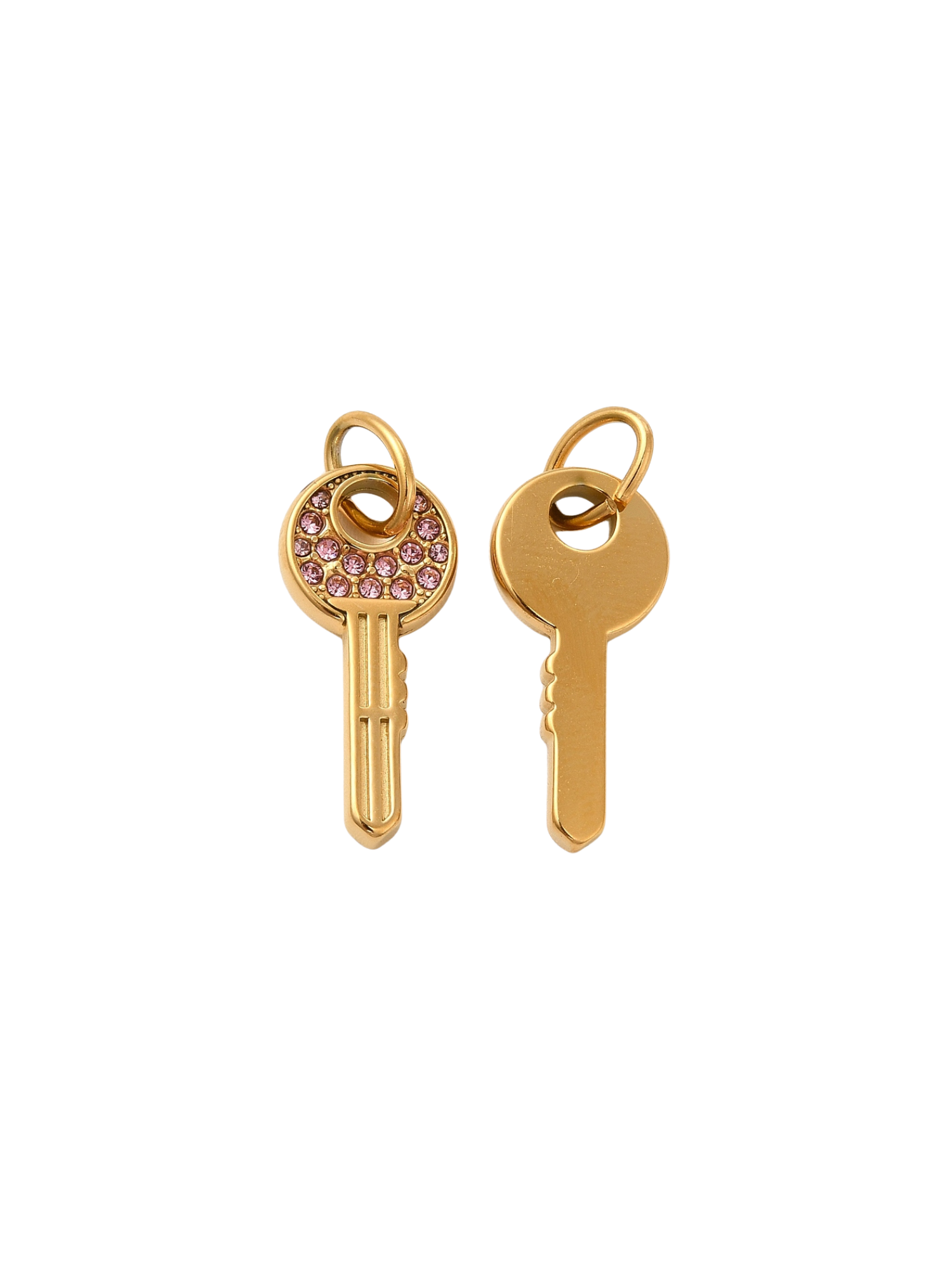 Front and back of the Gold Home Sweet Home Key Charm