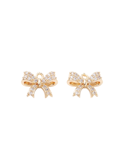 Front of two Gold Jeweled Bow Charm