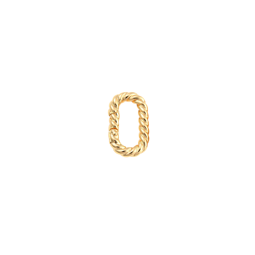 Gold Twisted Blair Carabiner | Twisted Oval Necklace Carabiner