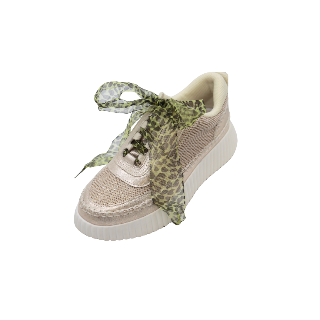 Leopard Shimmer Chiffon Shoelaces