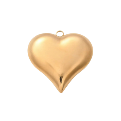 Light Gold Puff Heart Charm
