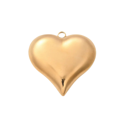 Light Gold Puff Heart Charm