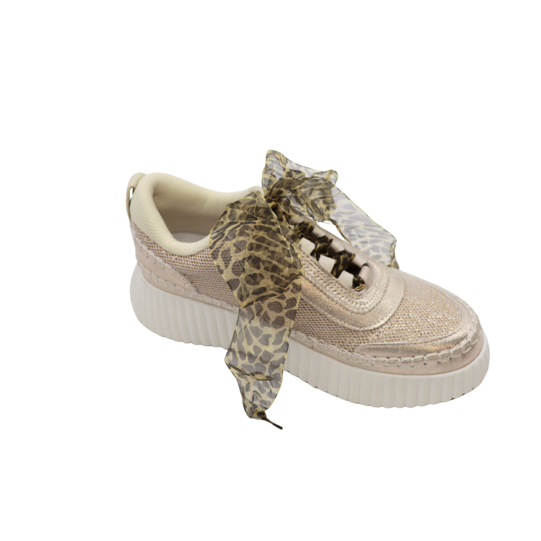 Leopard Shimmer Chiffon Shoelaces