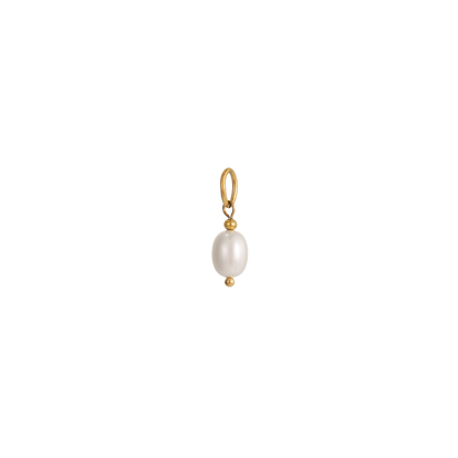 Gold Dainty Pearl Drop Charm - Waterproof Stainless Steel