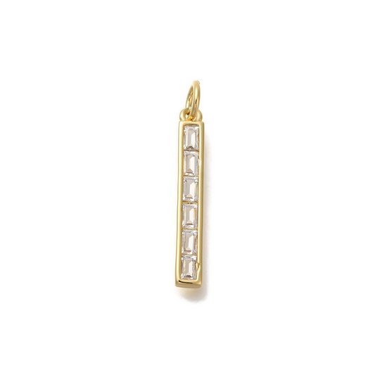 Gold Crystal Bar Charm