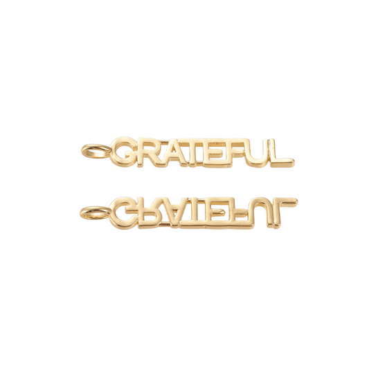 Gold Grateful Bar Charm