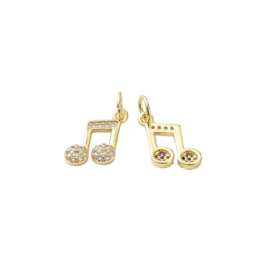 Gold Cubic Zirconia Joyful Melody Charm