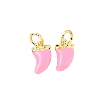 Front of two Gold Chili Pepper Charms | Assorted | Pink