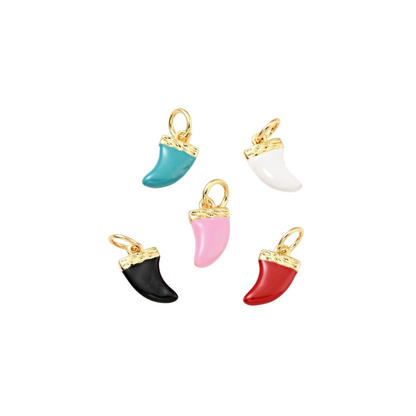 Front of five Gold Chili Pepper Charms | Assorted