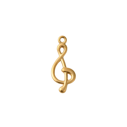 Front view of the Gold Simplistic Music Note Charm