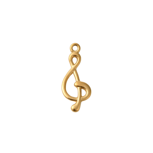 Gold Simplistic Music Note Charm