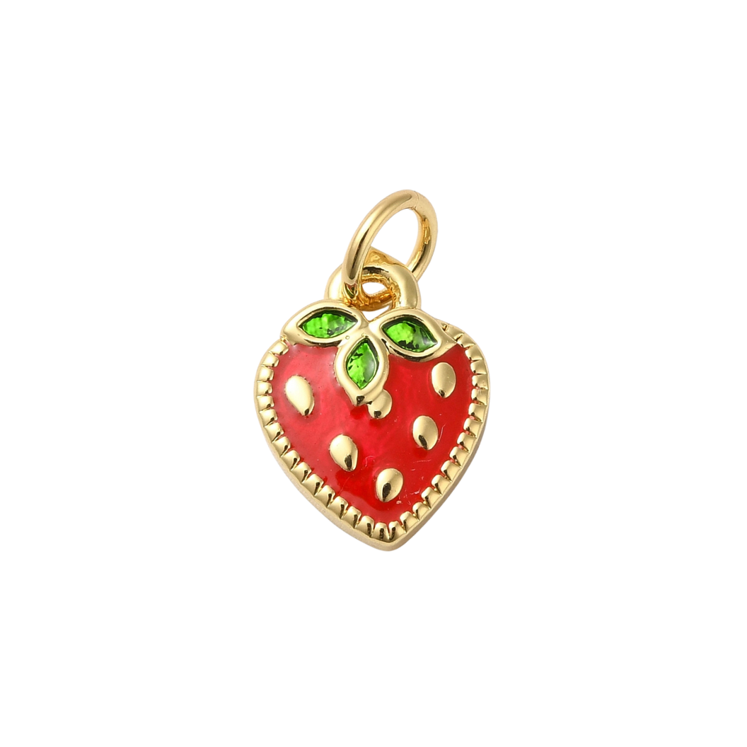 Gold Strawberry Sparkle Charm