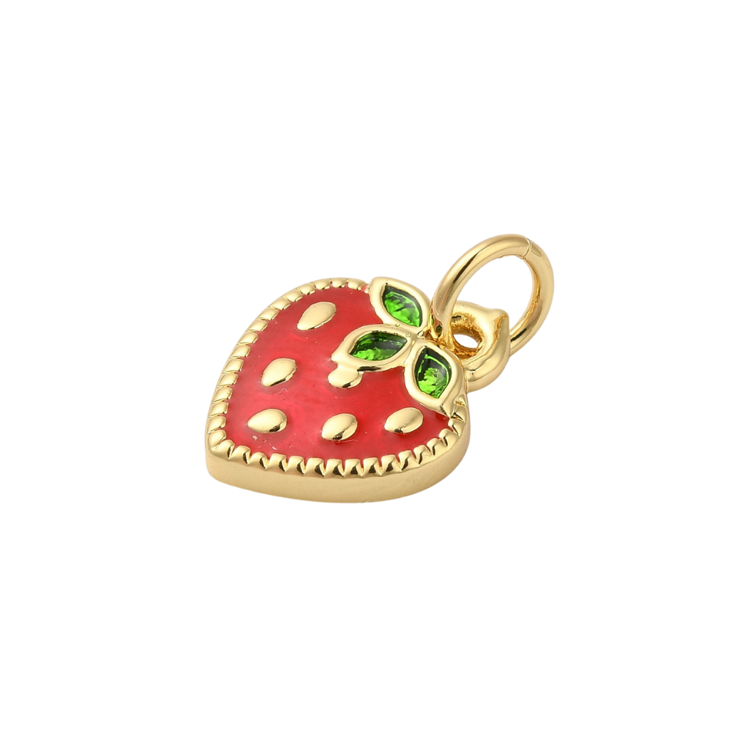 Gold Strawberry Sparkle Charm