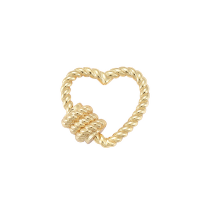 Front view of the Gold Heart Bella Carabiner
