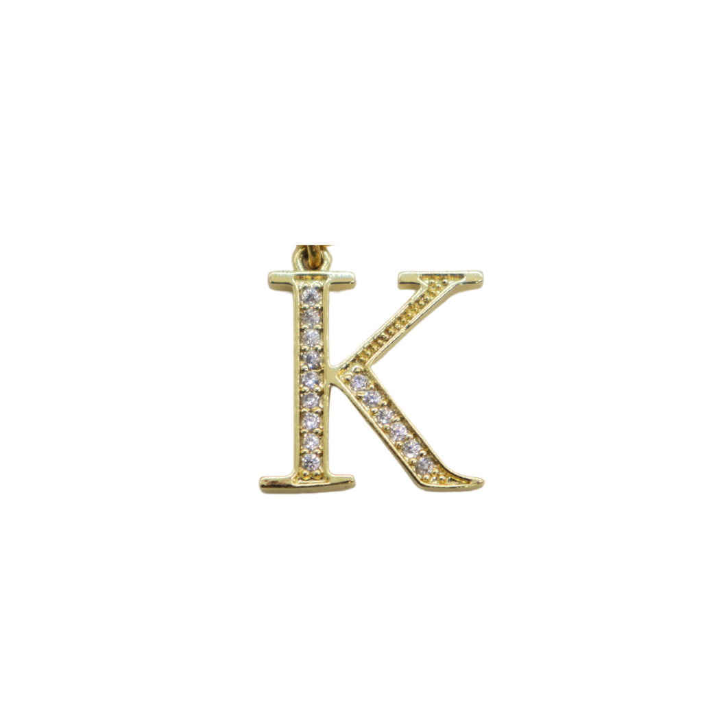 Gold Cubic Zirconia Greek Life Charm -"Kappa"