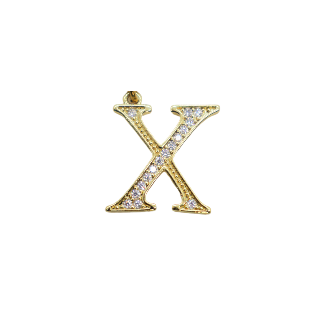 Gold Cubic Zirconia Greek Life "Chi" Charm