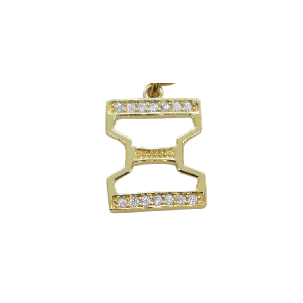 Gold Cubic Zirconia Greek Life "Xi" Charm