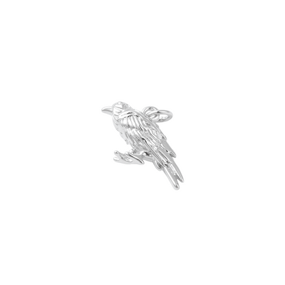 Front view of the Silver Raven Charm