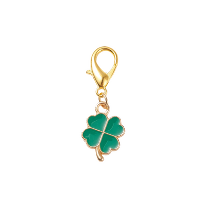 Front view of the Four Leaf Clover Shoe Charm