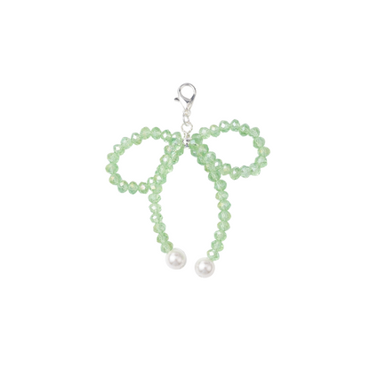 Front view of the Pearl Bow Knot Clip-on Assorted Shoe Charm