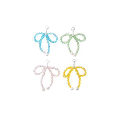 Front of four Pearl Bow Knot Clip-on Assorted Shoe Charm