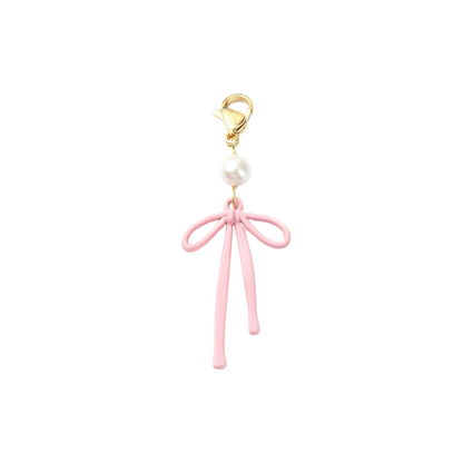 Front view of the Bowknot Alloy with Pearl | Shoe, Purse, & Hat Charm