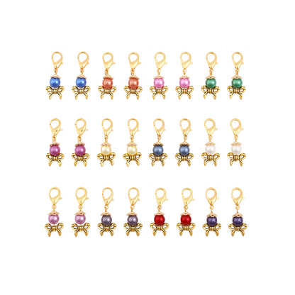 Front view of the Gold Assorted Pearl Bow Knot | Shoe, Purse, Hat Charm