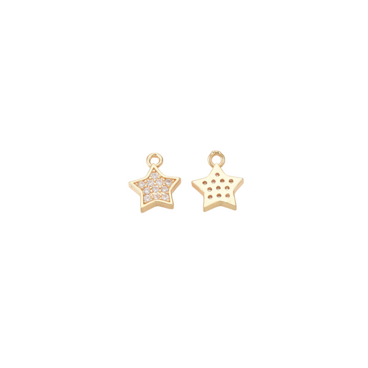 Gold Crystal Star Charm