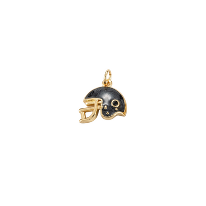 Gold Black Football Helmet Charm