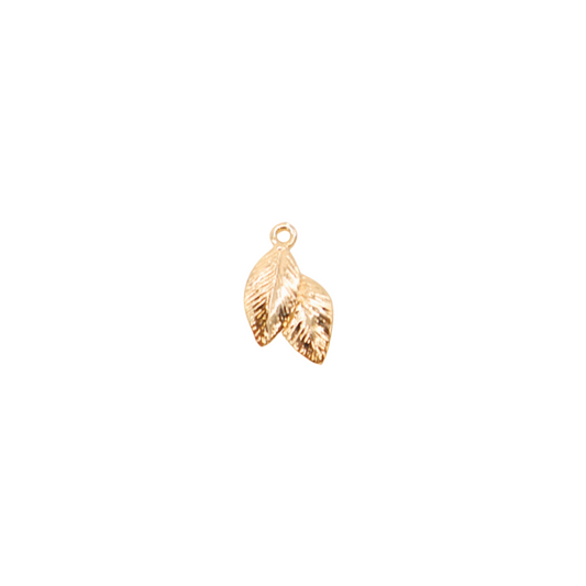 Gold Two Leaves Charm