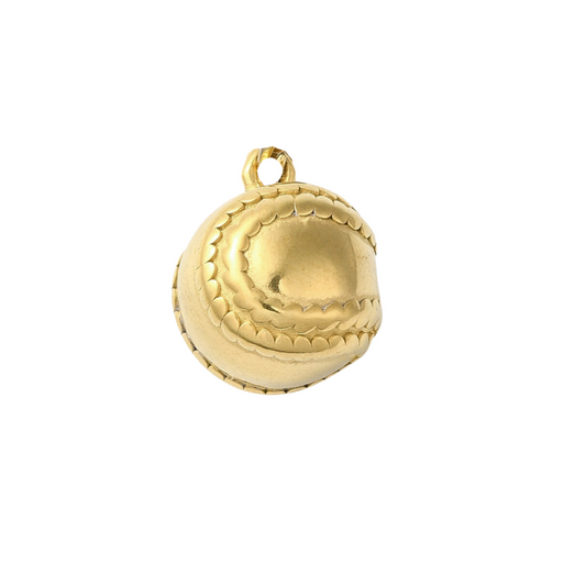 Gold Baseball Charm