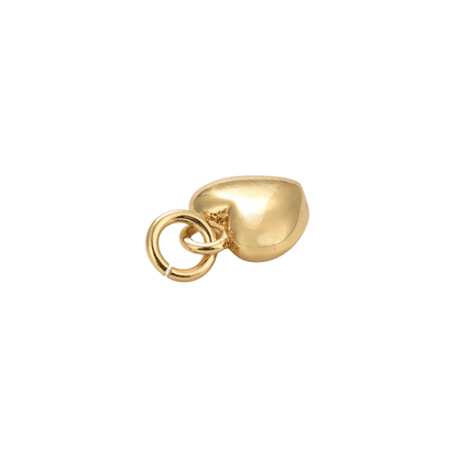 Gold Puff Heart Charm