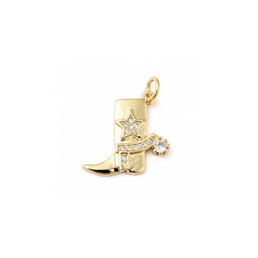 Gold Cowgirl Boot Charm