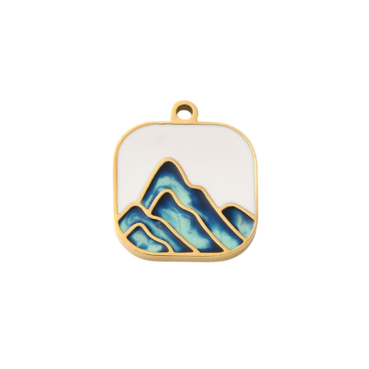 Gold Mountain Range Pendant Charm