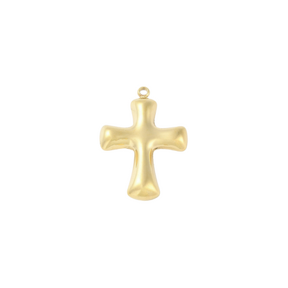 Front of the Gold Bubble Cross Charm