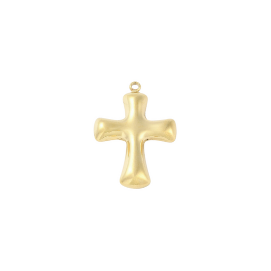 Gold Bubble Cross Charm