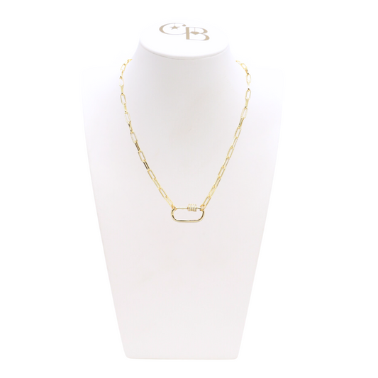 Gold Ashley Necklace with Large Gabi Carabiner