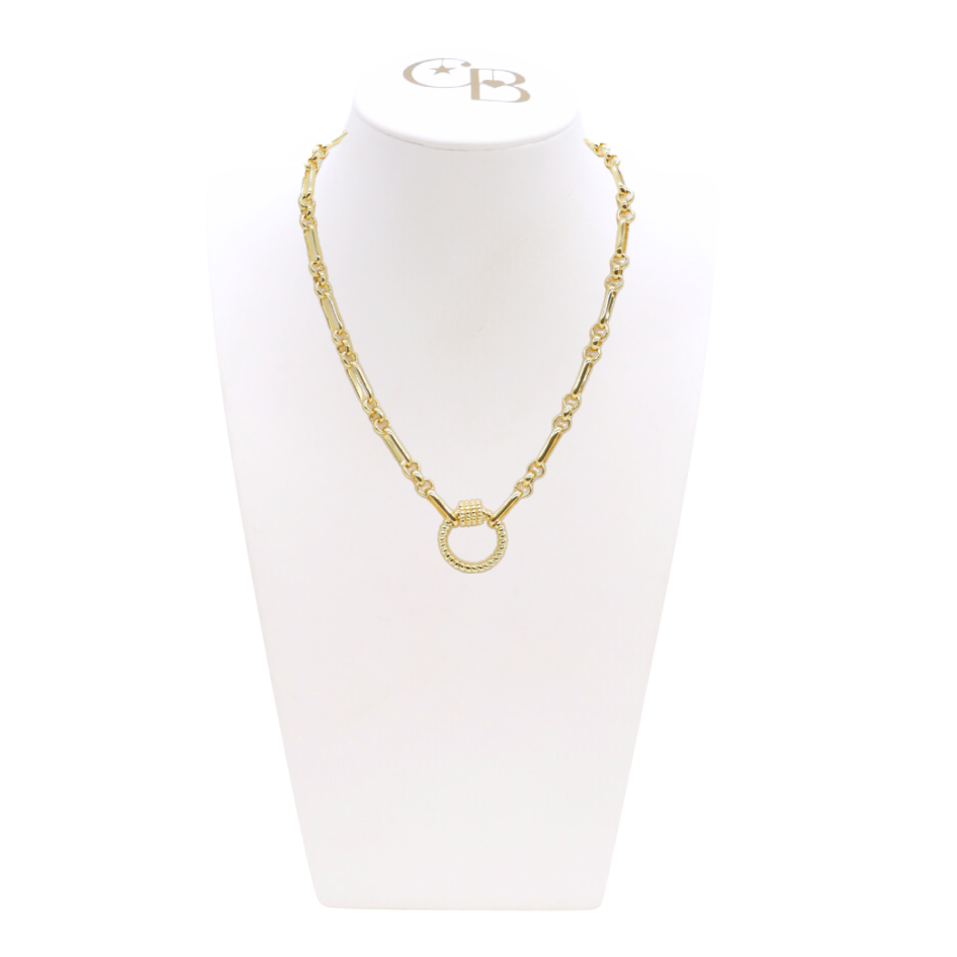 Gold Anna Necklace with Round Bella Carabiner