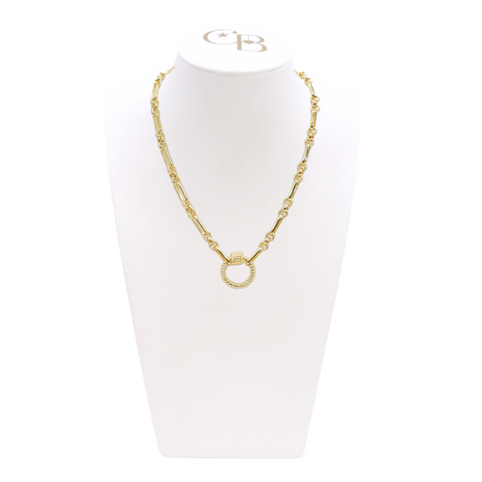 Gold Anna Necklace with Round Bella Carabiner