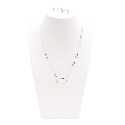 Silver Ashley (Flat) Necklace with Piper Carabiner