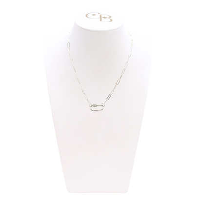 Silver Ashley (Flat) Necklace with Large Gabi Carabiner