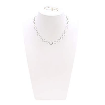 Front view of the Silver Emilia Necklace