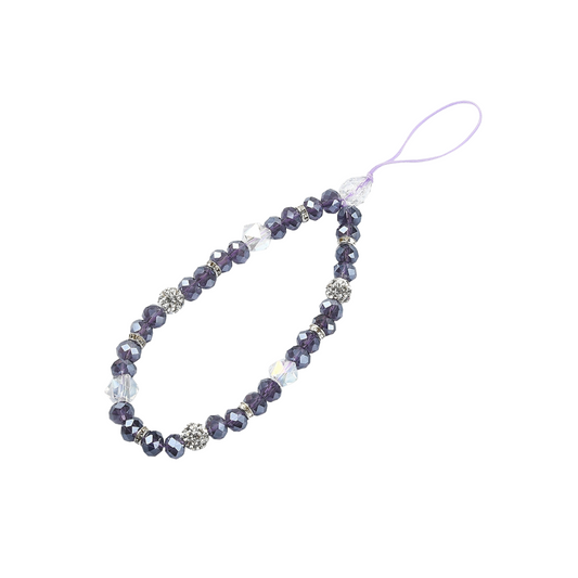 Front view of the Purple Beaded Phone Chain