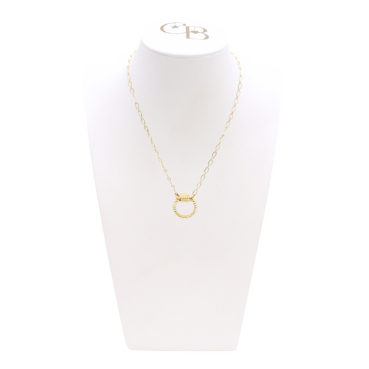 Gold Christie Necklace with Round Bella Carabiner