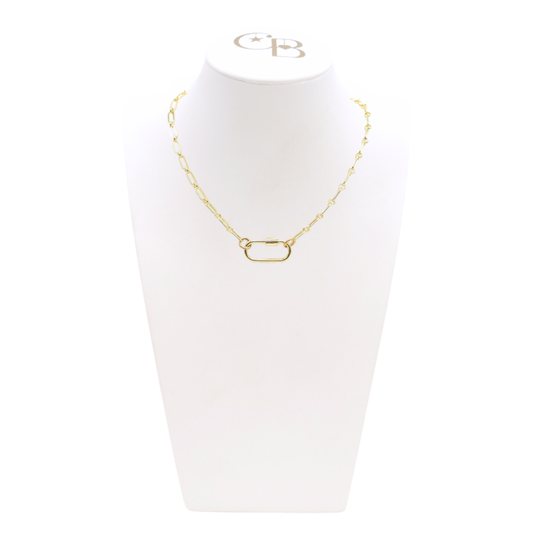 Gold Paige Necklace with Piper Carabiner