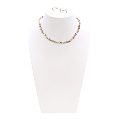 Front of the Silver Iris Beaded Necklace | Assorted on CB Bust