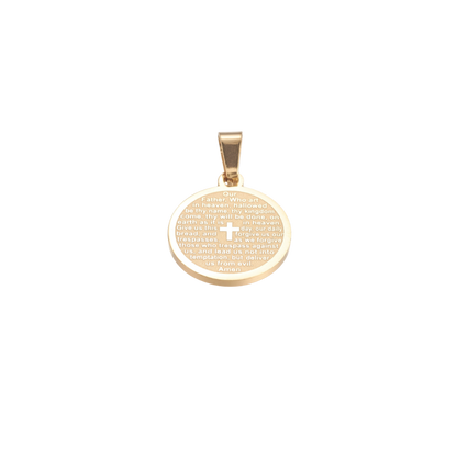 Transparent view of the Gold Matte Lord's Prayer Disk Cubic Zirconia