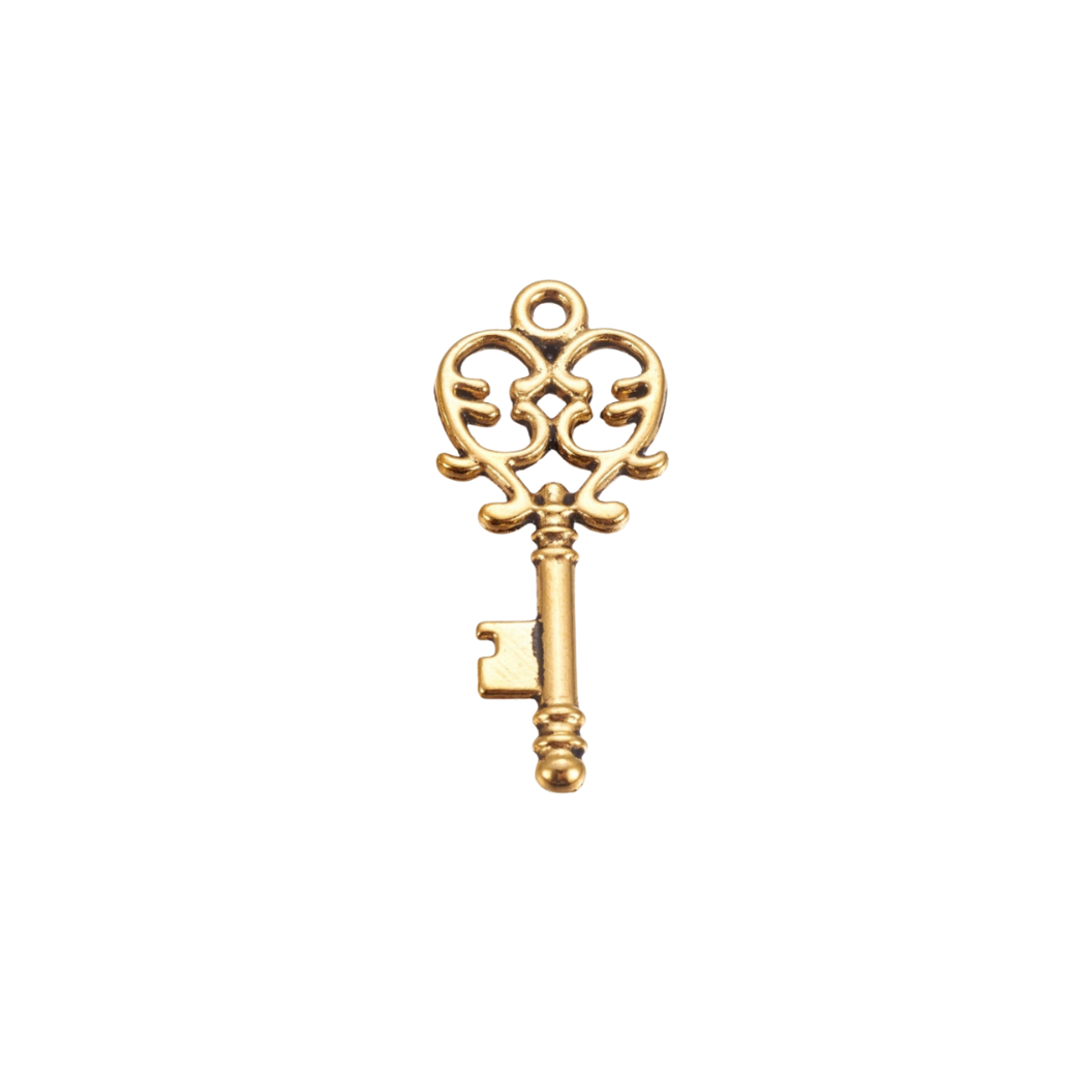 Gold Antique Key Charm