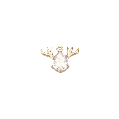 Gold Reindeer Antler Charm