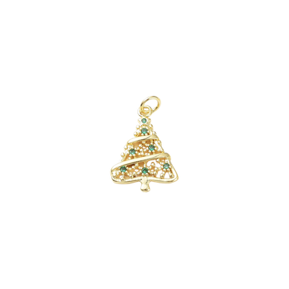 Transparent view of the Gold Evergreen Christmas Tree Charm